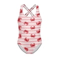 thumbnail image 1 of Yuyamidu Girls Swimsuit One Piece Girls' Swimwear Sleeveless Quick Dry Bathing Suits Crab Printing Toddler Crossback Hawaiian Swimwear Gymnastics Leotards, 1 of 7