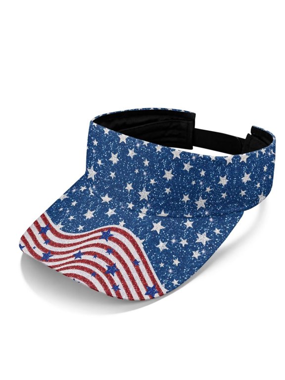 Glitter Star Visor Hats for Women Men Breathable Athletic Sport Hat Adjustable Wide Brim Cap for Golf Running Tennis