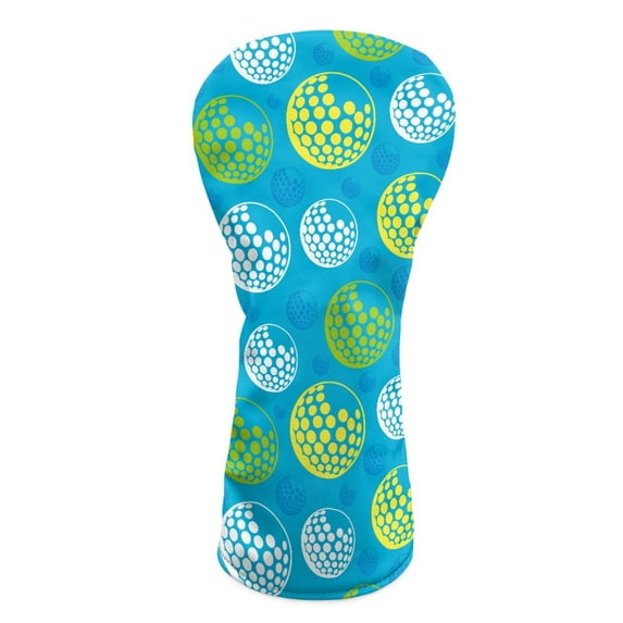 Yuyamidu Golf Ball Golf Club Head Covers Blue Golf Headcovers for Driver Fairway Woods Hybrids, Waterproof PU Leather Golf Club Cover Accessory