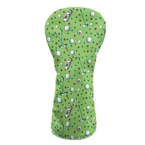 Yuyamidu Golf Ball Golf Club Head Covers Green Golf Headcovers for Driver Fairway Woods Hybrids, Waterproof PU Leather Golf Club Cover Accessory