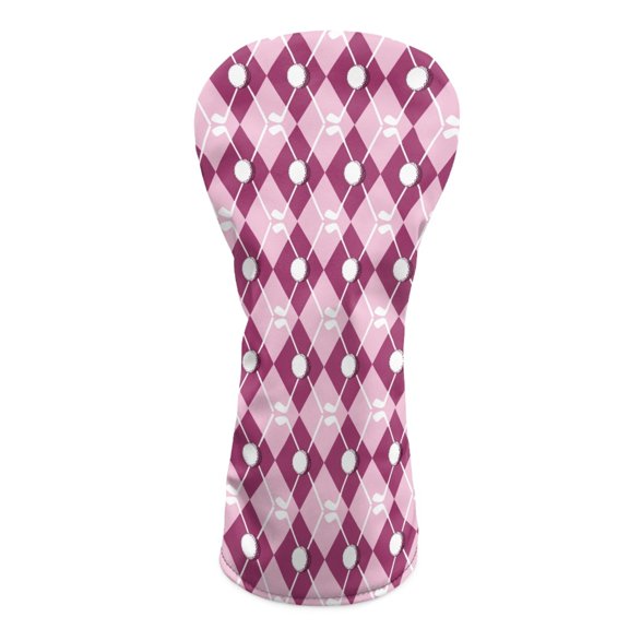 Yuyamidu Golf Ball Golf Club Head Covers for Driver Fairway Woods Hybrids, Pink Golf Head Covers Waterproof Golf Club Cover Accessory for Women