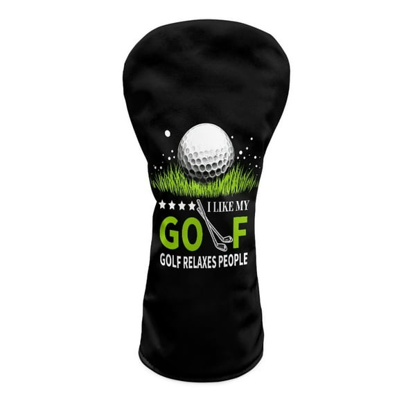 Yuyamidu Golf Ball Golf Club Head Covers for Men Women Black Golf Accessories PU Leather for Woods and Driver Fairway Hybrids