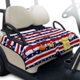thumbnail image 1 of Yuyamidu Golf Cart Seat Covers with Front Pockets Soft Golf Cart Seat Towel Blanket for 2 Passenger Seats All Weather Protection, 4th of July, 1 of 8