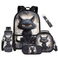 thumbnail image 1 of Yuyamidu Gothic Black Cat Backpack for 4th-5th Grade Girls Ages 8-10, 17 Inch Lightweight Sturdy Bookbag with Lunch Box, Pencil Case, Water Bottle Holder & Keychain, Set of 5, Back to School, 1 of 7