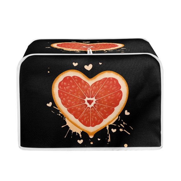 Yuyamidu Grapefruit Toaster Cover 4 Slice Black Mrcrowave Dust Cover Foldable Bread Toaster Oven Dustproof Cover Wide Slot Kitchen Small Appliance Decorative Cover