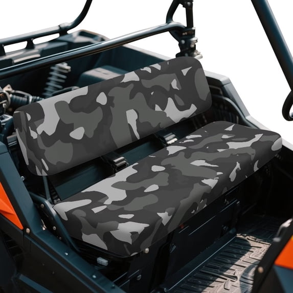 Yuyamidu Gray Camouflage UTV Seat Cover Camo UTV Bench Seat Cover Universal for Kawasaki Mule 4000 4010 4x4 Comfortable Breathable Cushion Covers with Elastic Edge