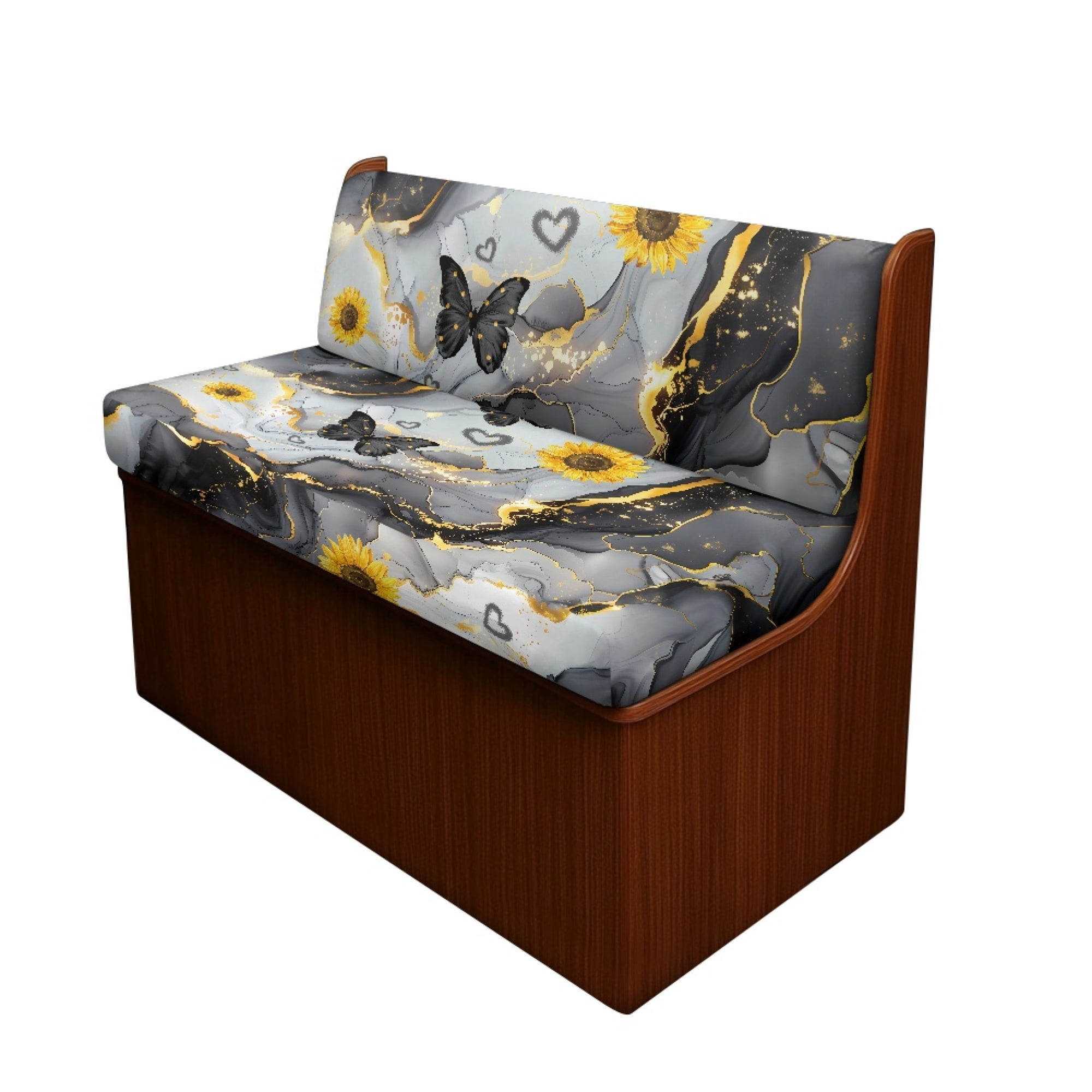 Yuyamidu Gray Marble Print RV Dinette Cushion Covers Butterfly RV Dinette Cushion Slipcover Sunflower RV Camper Couch Cushion Covers RV Dinette Cushions Replacement