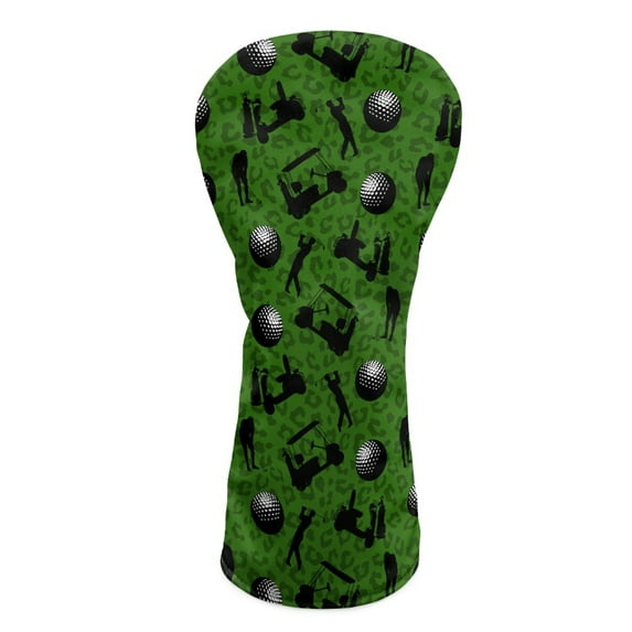Yuyamidu Green Golf Ball Golf Club Head Cover with Soft Lining Easy to Put on Driver Headcover PU Leather Golf Club Cover Golf Gift for Golfers