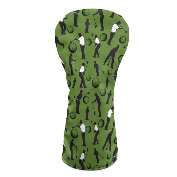 Yuyamidu Green Golf Ball Golf Head Cover for Golf Head Club Fashion Golf Club Head Cover for Driver/Fairway Wood/Hybird Club Protection, PU Leather