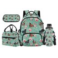 thumbnail image 1 of Yuyamidu Green Horse Floral 4Pcs School Backpack Set for Girls Boys 3rd-5th Grade Kids Bookbag Bundle with Lunch Bag Pencil Case Water Bottle Bag for Elementary Students, 1 of 7