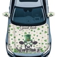 thumbnail image 1 of Yuyamidu Green Leaf Car Hood Cover Outdoor Hood Full Covers Cow Auto Side View Mirror Cover Cars Sedans Rearview Covers 3 Pack St. Patrick's Day Car Exterior Accessories Decoration, 1 of 7