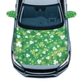 thumbnail image 1 of Yuyamidu Green Leaf Car Side View Mirror Covers St. Patrick's Day Auto Front Hood Cover 3 Piece Car Hood Cover Protector with Exterior Rear View Mirror Covers Wrap Car Decor, 1 of 7