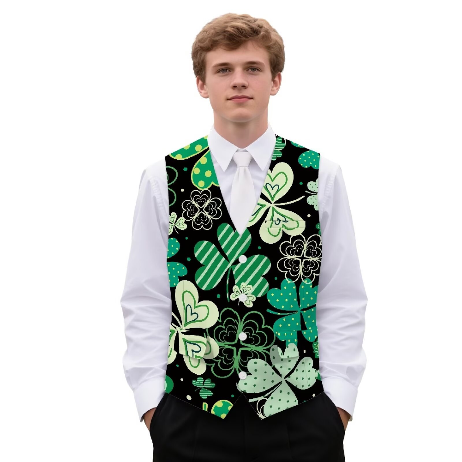 Yuyamidu Green Leaf Mens V Neck Suit Vest for Wedding Prom Tuxedo Dress  with Adjustable Back Strap St. Patrick's Day Casual Waistcoat for Men Size  3XL - Walmart.com
