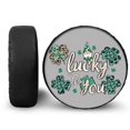 thumbnail image 1 of Yuyamidu Green Leaf Spare Tire Cover Leopard Print Wheel Cover Protector St. Patrick's Day Wheel Protectors Camper Tire Covers for RV Travel Trailer, Gray, 1 of 5