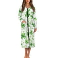 thumbnail image 1 of Yuyamidu Green Leaf Womens Bath Robes Female Kimono Robe for Women Plus Size S St. Patrick's Day Nightgowns Girls House Coat Soft Long Bathrobe Fall Spring Pj Dress, 1 of 1