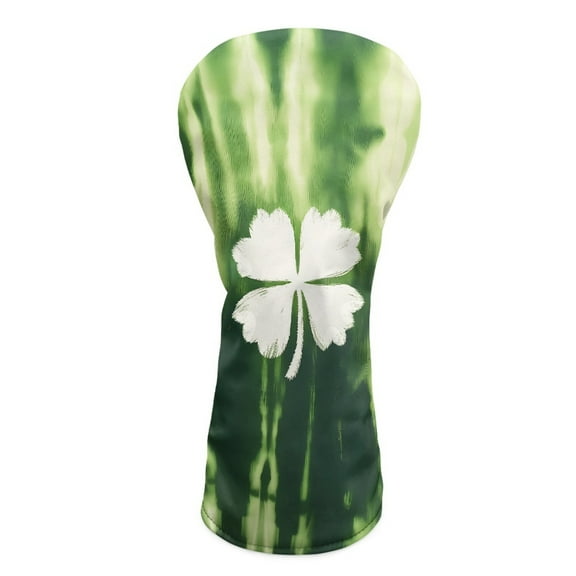 Yuyamidu Green Leaves Golf Head Covers Waterproof PU Leather Golf Club Head Covers for Club Protective, Summer Golf Accessory Gifts for Women Men