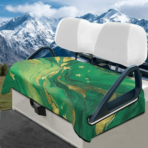 Yuyamidu Green Marble Print Golf Cart Seat Covers Star Club Car Seat Cover Flannel Golf Cart Seat Towel Fits for Club Car and More 2 Person Seats Golf Carts