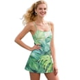 thumbnail image 1 of Yuyamidu Green Palm Leaves Womens Tennis Dress Built in Shorts Tropical Spaghetti Straps Exercise Workout Dress with Pockets Golf Athletic Dresses for Women Size XS, 1 of 7