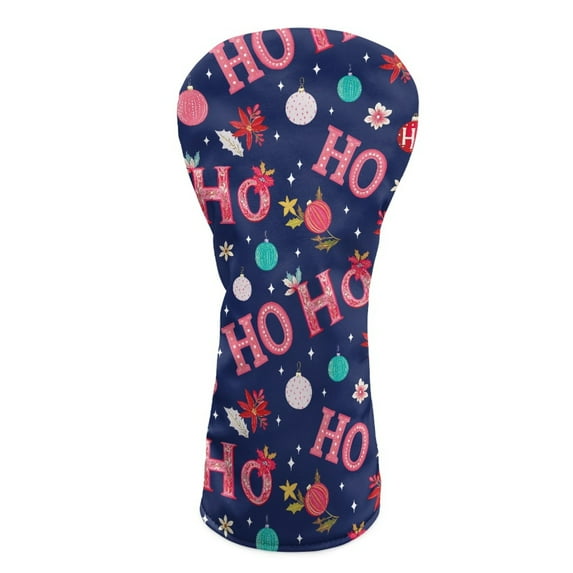 Yuyamidu HO-HO-HO Golf Club Head Covers for Women Men Colorful Lights Golf Accessories Club Covers for 3/5 Woods and Driver Fairway Hybrids, Christmas