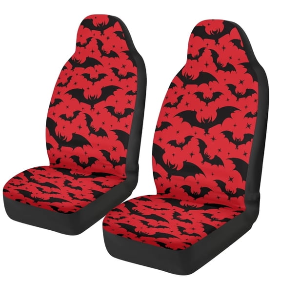 Yuyamidu Halloween Bat Car Seat Covers Universal Front Car Seats Breathable Anti-Slip Back Fabric Removable Automotive Accessories Suitable for Cars, SUV and Trucks
