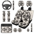 thumbnail image 1 of Yuyamidu Halloween Skull 14 Pcs Car Seat Covers with Steering Wheel Cover,Seat Belt Covers Cup Holder with Keychain,Novelty Automotive Protector Set Unverisal Fit Cars SUV Turcks, 1 of 7