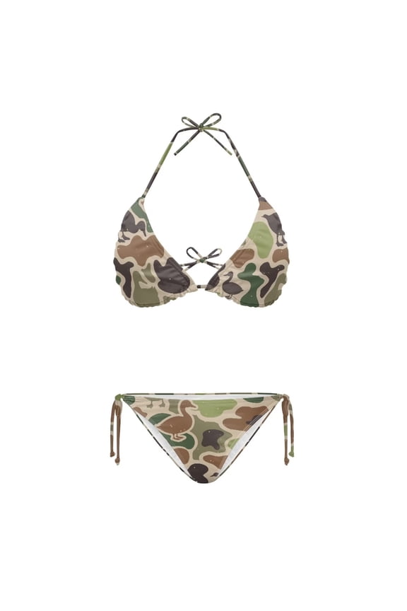 Halter String Bikini High Cut Two Piece Swimsuit for Women Duck Camo Bikini Sexy Bathing Suit 2026 String Bikinis Sexy Swimming Suits Woman XS