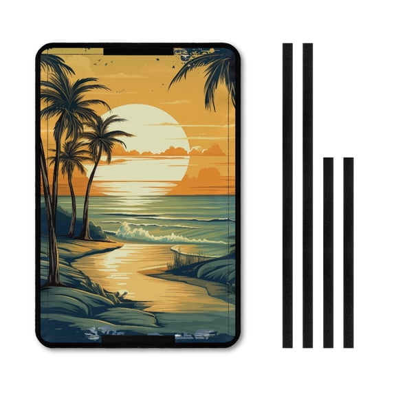 Yuyamidu Hawaii RV Door Window Shade 26'' x 17.3'' Foldable RV Sun Shade Seaside Blackout & Blocking Light Window Cover Sunset Window Sunshade for RV Camper Trailer