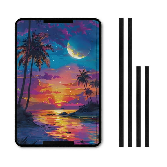 Yuyamidu Hawaii RV Door Window Shade Cover, Sunset RV Skylight Cover Seaside Travel Trailer Motorhome Sun Shade Accessories Sun Blackout Fabric for Camper Privacy