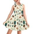 thumbnail image 1 of Yuyamidu Hedgehog Cactus Tank Top A Line Dress Skin Friendly Kids Flowy Swing Dresses Size 5-6T Casual Knee Length Midi Dresses Girls Casual A-Line Dress, 1 of 6