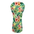 thumbnail image 1 of Yuyamidu Hibiscus Golf Club Head Cover, Palm Leaves Golf Headcover Driver Headcover Fairway Wood Headcover Hybrid Club Head Cover with Soft Lining, 1 of 7