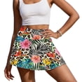 thumbnail image 1 of Yuyamidu Hibiscus Skorts Skirts for Women Tennis Skirts Leopard Print Athletic Golf Skorts Casual Workout Skirt with Shorts Pockets, Size S, 1 of 7