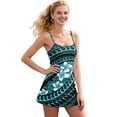 thumbnail image 1 of Yuyamidu Hibiscus Tennis Dresses Built-in Shorts with Pockets Blue Polynesia Golf Athletic Dresses 2 Pices Comfortable Women Sleeveless Crossover Sport Dress Size 2XL, 1 of 7