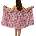 thumbnail image 1 of Yuyamidu Hibiscus Towel Wrap Towel for Women Size XL Flowers Body Wrap with Pocket Pink Bath Wrap Towel with Adjustable Closure Comfy Mid Length Bath Towels, 1 of 7