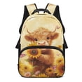 thumbnail image 1 of Yuyamidu Highland Cow Backpack for Kids Yellow Sunflowers Bookbag for Girls 12-14 Middle School Book Bags for 6Th Grade Teen Bookbags with Front Pocket & Side Pockets, 1 of 7
