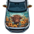 thumbnail image 1 of Yuyamidu Highland Cow Car Hood Cover Sunflower Auto Rearview Protection Cover 3 Pack Vehicle Front Hood Cover for Car Side Mirror Covers Daisy Auto Exterior Accessory, 1 of 7