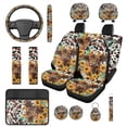 thumbnail image 1 of Yuyamidu Highland Cow Car Seat Cover Full Set of 14 with Auto Steering Wheel Cover Sunflower Seatbelt Pads Armrest Cushion Headrest Covers Keychain Coasters, 1 of 7
