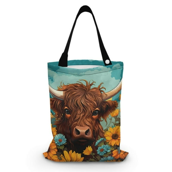 Yuyamidu Highland Cow Car Trash Bag Accessory Sunflower Automobile Garbage Bags Daisy Car Storage Bags Foldable Small Car Garbage Bags for Van Truck SUV