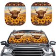 thumbnail image 1 of Yuyamidu Highland Cow Car Window Sun Shades Sunflower Car Sunshades for Windshield 2pcs Southwest Aztec Automotive Windshield Cover Accessories for Van Sedan Truck, 1 of 5
