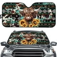 thumbnail image 1 of Yuyamidu Highland Cow Car Windshield Shade Aztec Car Sunshades for Windshield Sunflower Auto Sun Visor Protector Foldable Car Sun Shade Windshield for SUV Truck Van Sedan Accessories, 1 of 5