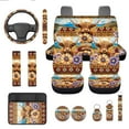 thumbnail image 1 of Yuyamidu Highland Cow Front Rear Seat Covers for Car Steering Wheel Cover Western Aztec Seatbelt Shoulder Pad Auto Center Console Pad Cover Keychain Cup Holders, Set of 13, 1 of 6
