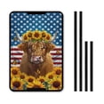 thumbnail image 1 of Yuyamidu Highland Cow RV Door Window Shade Sunflower Privacy Screen Window Cover Universal Camper Trailer Blackout Window Cover, American Flag RV Skylight Cover, 1 of 7