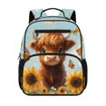 thumbnail image 1 of Yuyamidu Highland Cow Toddler Preschool Backpack for Boys Girls, 13.5 Inch Lightweight School Backpack with Padded Shoulder Straps and Multi-Pocket Design, 1 of 6