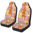 thumbnail image 1 of Yuyamidu Hippie Floral Car Seat Covers for Women Waterproof Auto Front Seats Covers Fashion Car Interior Accessories Set, 1 of 7