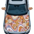thumbnail image 1 of Yuyamidu Hippie Flower Hood Covers for Cars Sedans Floral Auto Rearview Protection Cover 1 Car Front Hood Cover Protector with 2 Side Mirror Wrap Car Exterior Accessory, 1 of 7