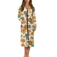 thumbnail image 1 of Yuyamidu Hippie Flowers Zipper Front Robes for Women House Coat Long Sleeve Bathrobe Mushroom Mid-Calf Length Round Neck Robe Loose Long Sleeve Nightgown Pjs Size XL, 1 of 7