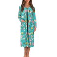 thumbnail image 1 of Yuyamidu Hippier Butterfly Womens Zipper Robe Long Lightweight Bathrobe Blue Sleepwear Gown Flower Long Sleeve Robes for Women Plus Size S Ladies Lounge Dresses, Below the Knee, 1 of 7