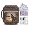 thumbnail image 1 of Yuyamidu Horse Bible Case Cross Bible Cover for Women Brown Quilted Bible Bag Portable Scripture Study Carrying Book Cover Church Bag with Bookmarks Index Tabs, 1 of 8