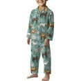 thumbnail image 1 of Yuyamidu Horse Long Sleeve Pajamas for Kids Long Pj Pants Set of 2 Leisure Home Indoor Loungewear for Boys Girls 9-10 Years Flowers Button Down Sleep Wear Pullover Tops, 1 of 7
