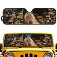 thumbnail image 1 of Yuyamidu Horse Windshield Sun Shade for 1997-2018 Jeep Wrangler TJ JK JKU, Colorful Flowers Sunshades Heat Shield for Women, 1 of 7