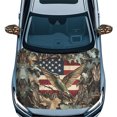 thumbnail image 1 of Yuyamidu Hummingbird Car Hood Cover Wrap American Flag Auto Side View Mirror Cover 3 Pcs Camo Hunting Car Front Hood Cover Rear View Mirror Accessories Auto Exterior Decoration for Cars Sedans, 1 of 7